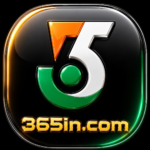 365in Game official app logo with glossy black background and stylish 3D design